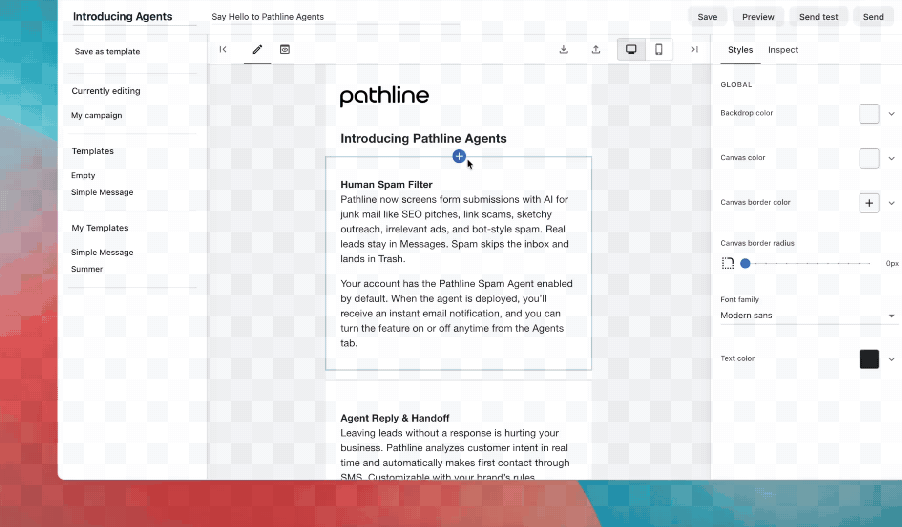 Send email newsletters with Pathline